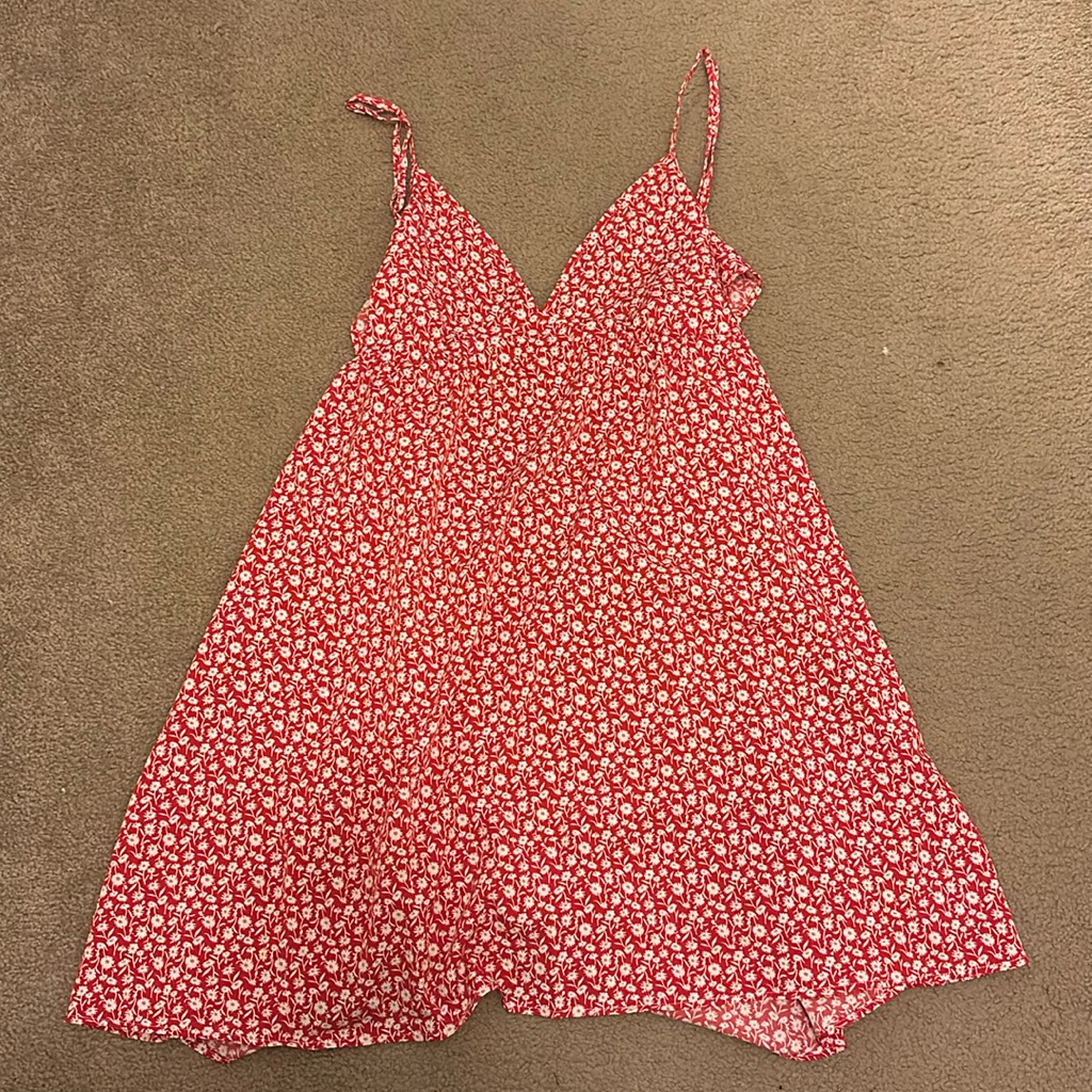 Shein Red Floral Dress